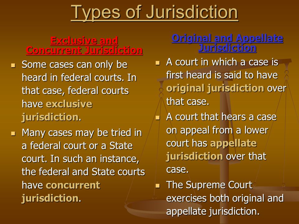 The supreme court outlet jurisdiction